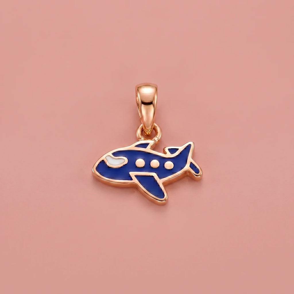 Sky Explorer Aeroplane Gold Pendant