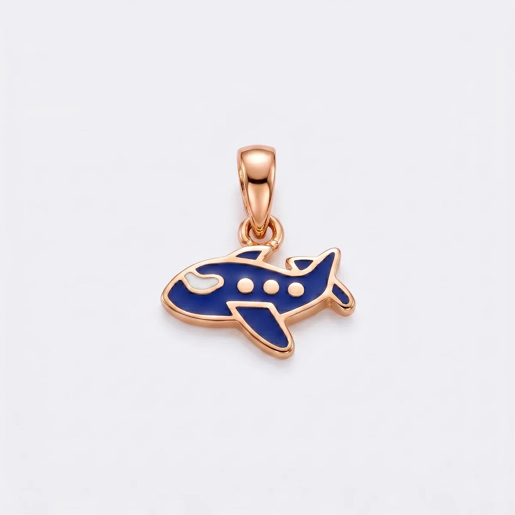 Sky Explorer Aeroplane Gold Pendant