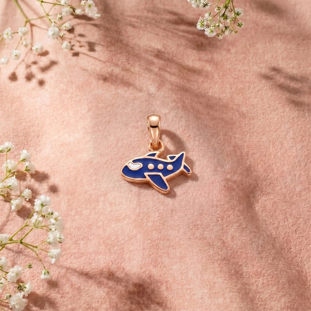 Sky Explorer Aeroplane Gold Pendant
