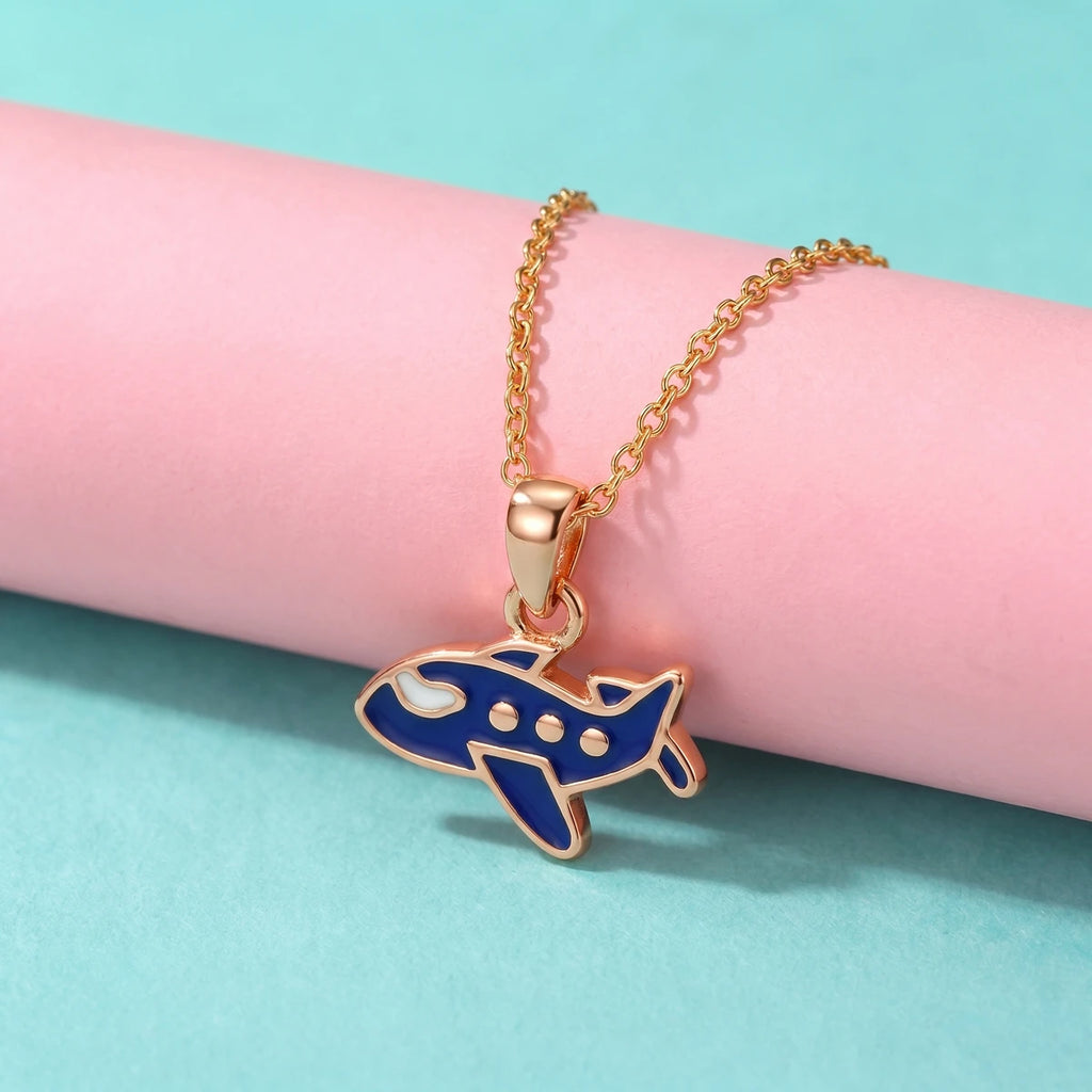 Sky Explorer Aeroplane Gold Pendant