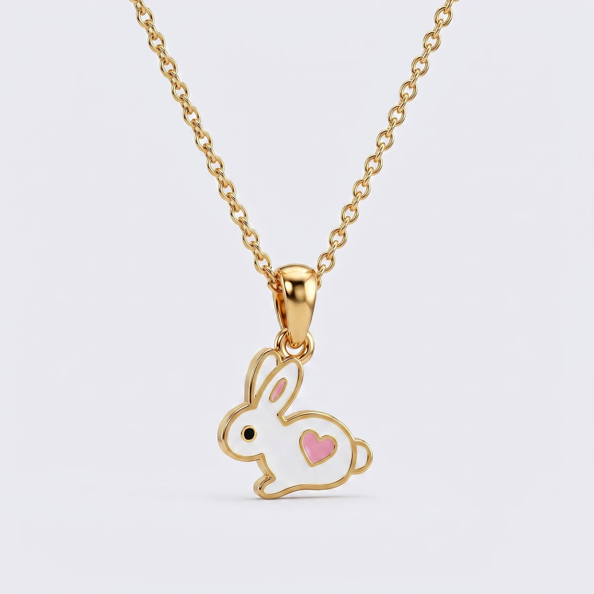 Tiny Bunny Love Gold Pendant | Tinyfacets | cute bunny jewelry pendant
