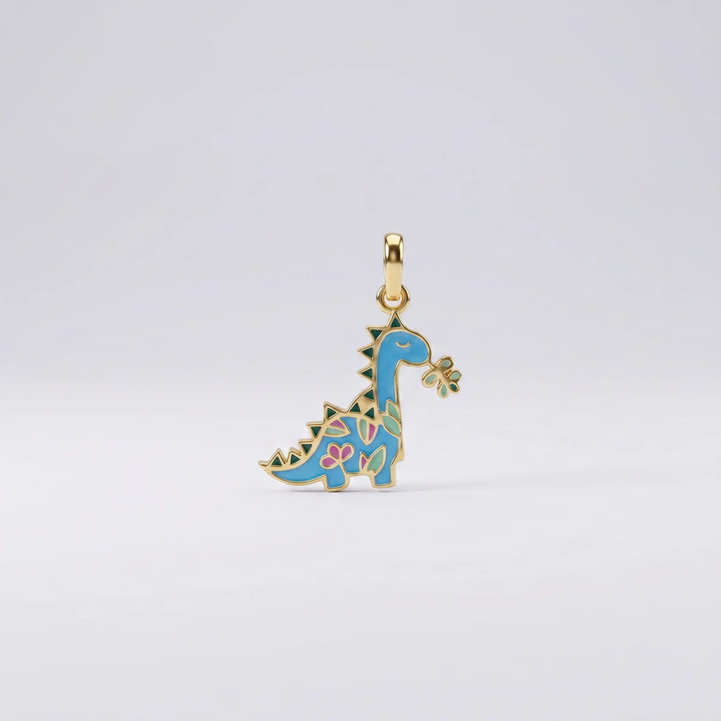 Dino Bloom Charm Gold Pendant