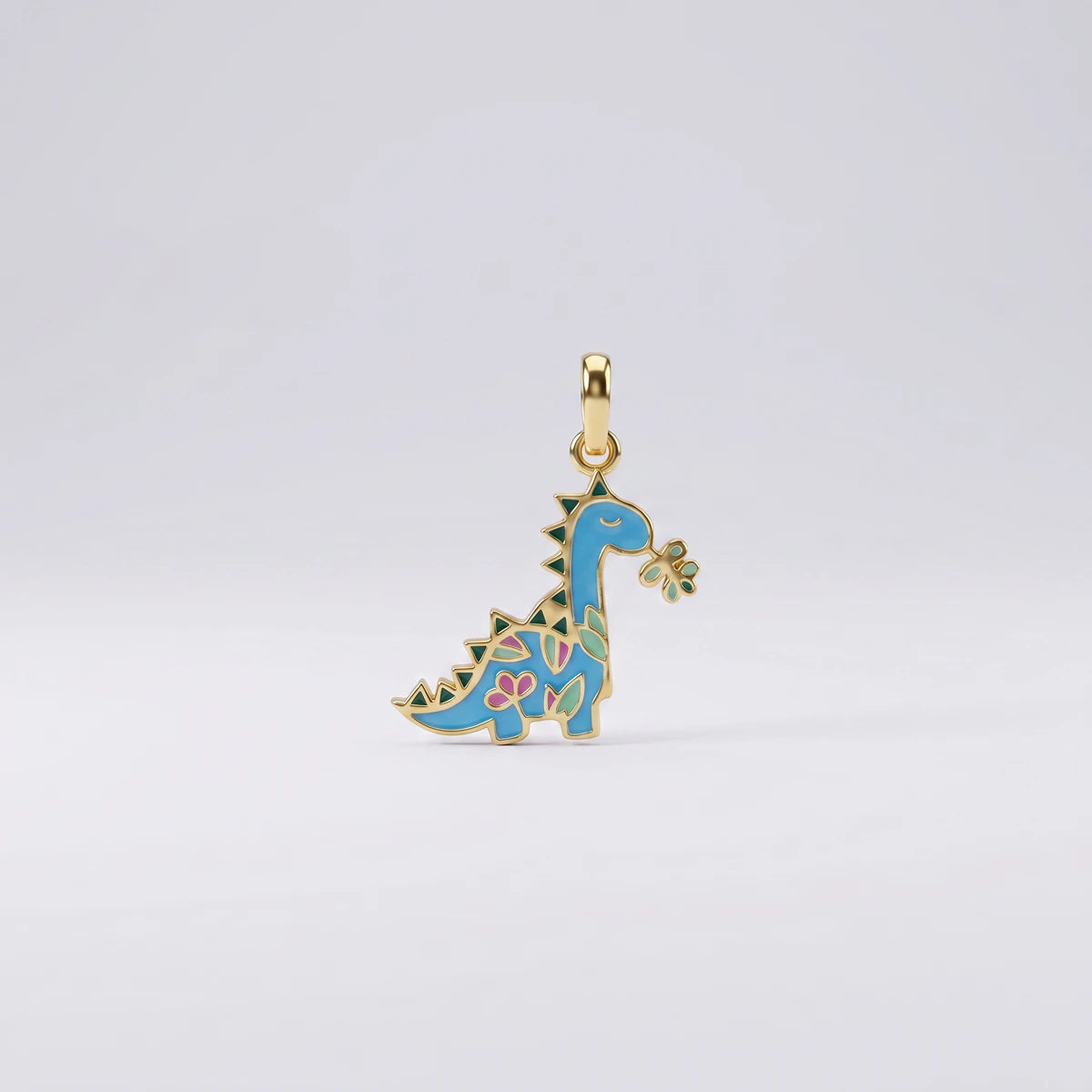 Dino Bloom Charm Gold Pendant