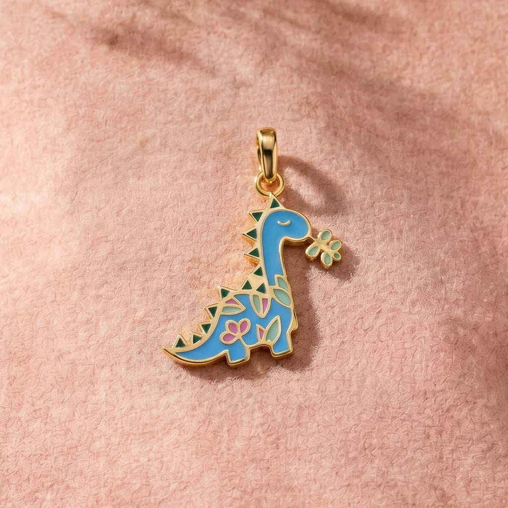 Dino Bloom Charm Gold Pendant