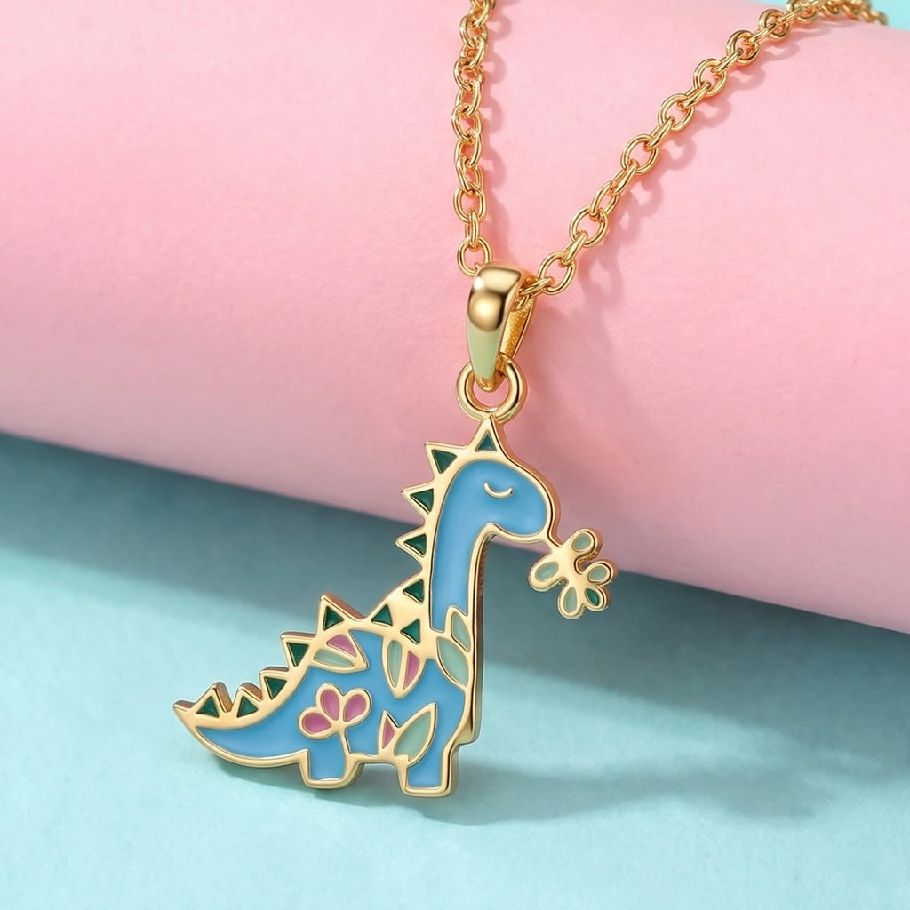 Dino Bloom Charm Gold Pendant