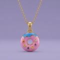 Sprinkle Donut Delight Gold Pendant | Tinyfacets | donut gold pendant sprinkle design