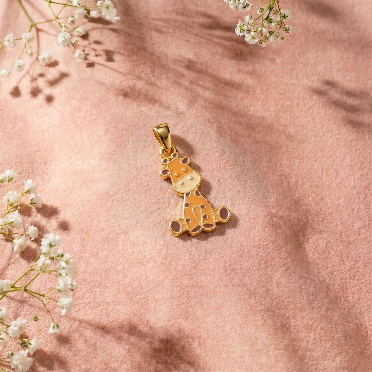 Tiny Giraffe Charm Gold Pendant