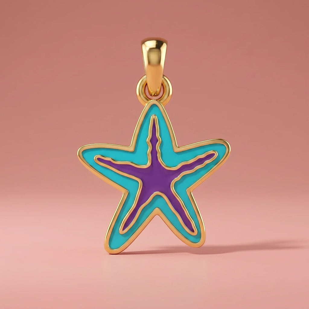 Ocean Starfish Gold Pendant