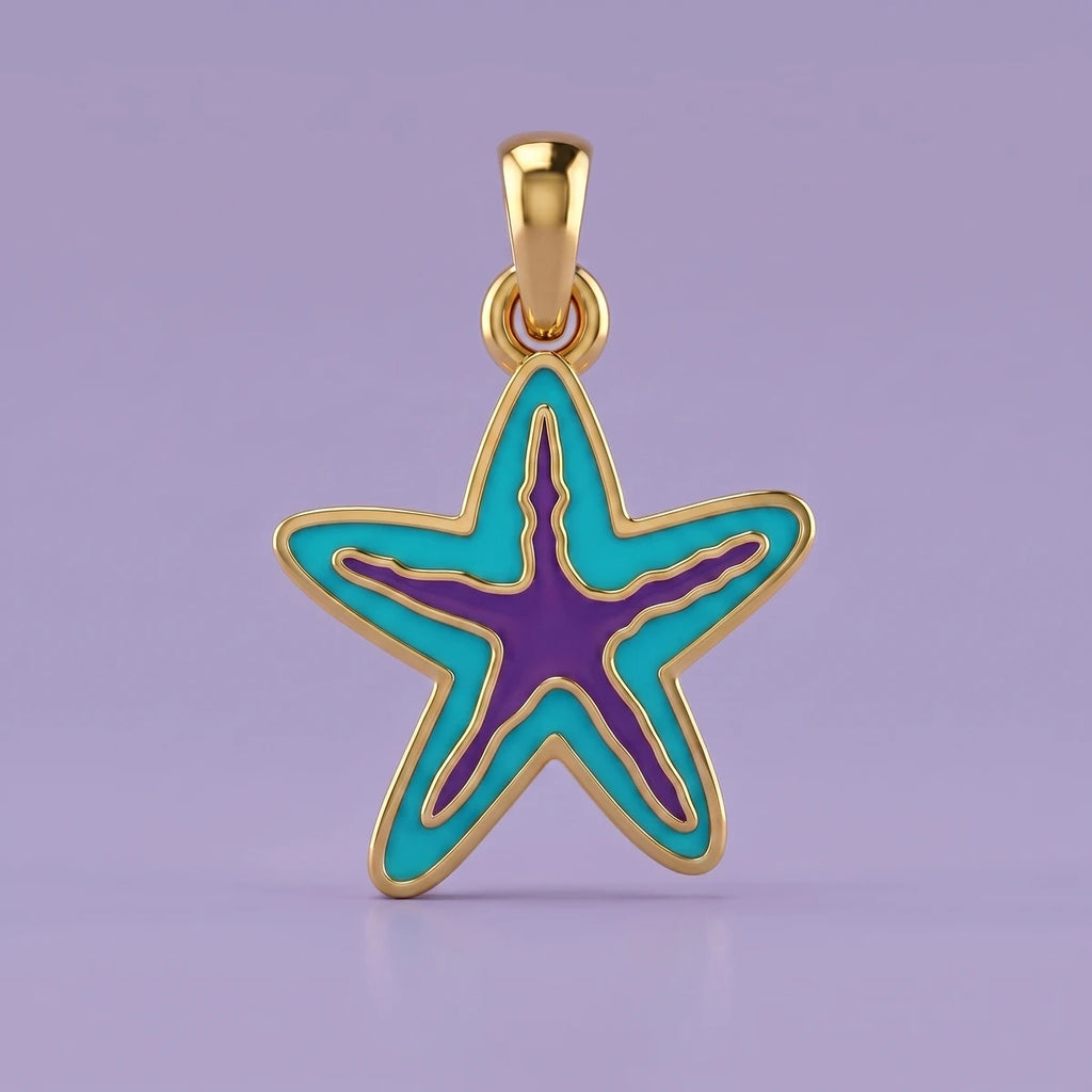 Ocean Starfish Gold Pendant