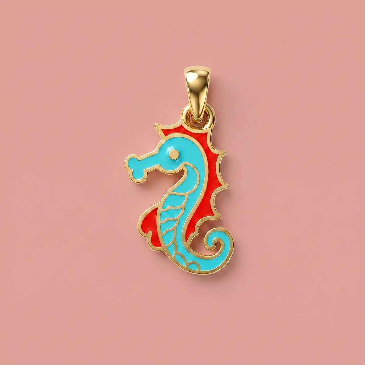Sunny Seahorse Charm Gold Pendant