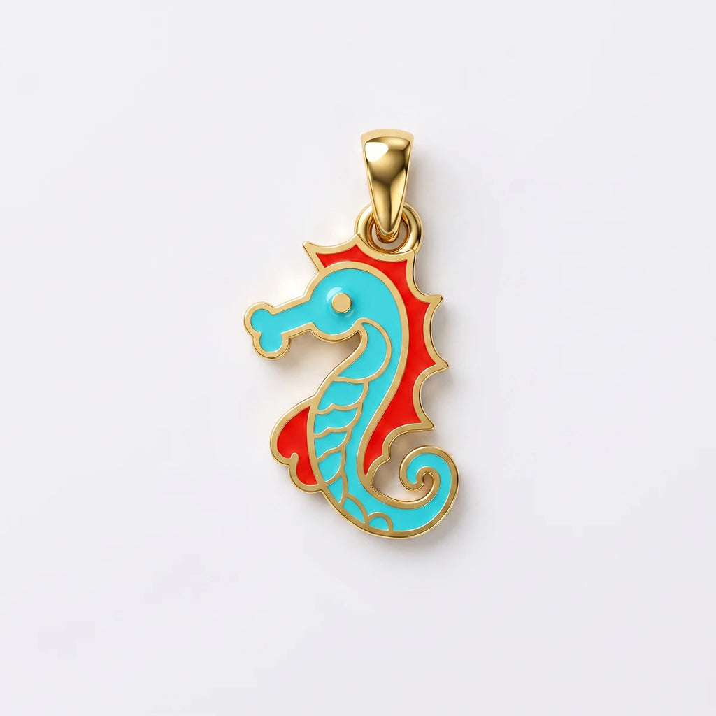 Sunny Seahorse Charm Gold Pendant