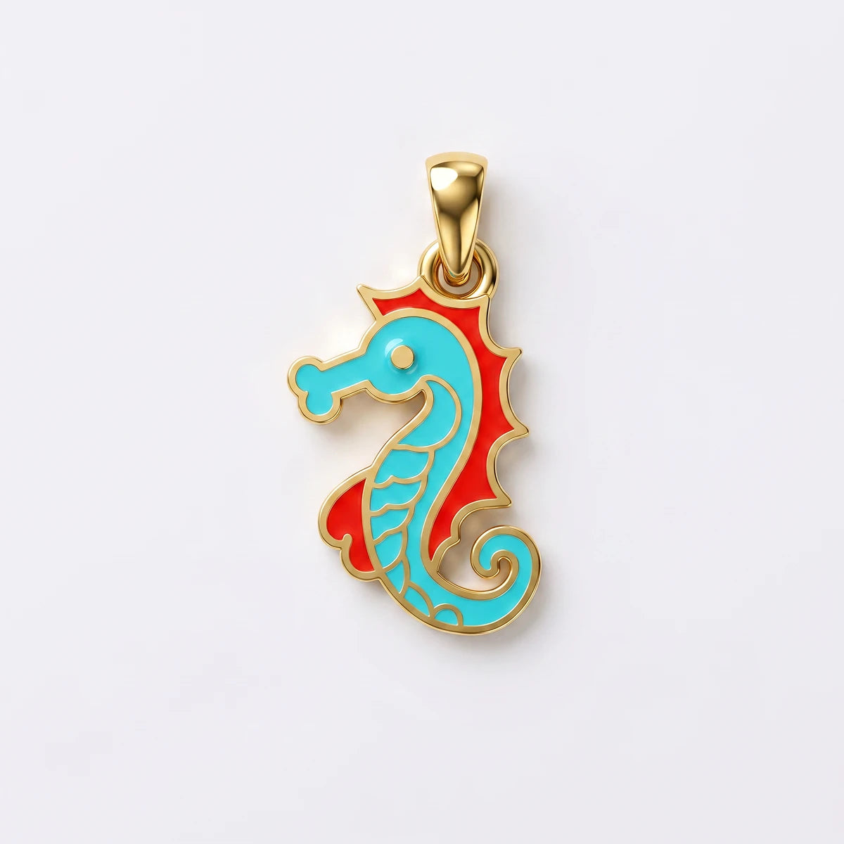 Sunny Seahorse Charm Gold Pendant