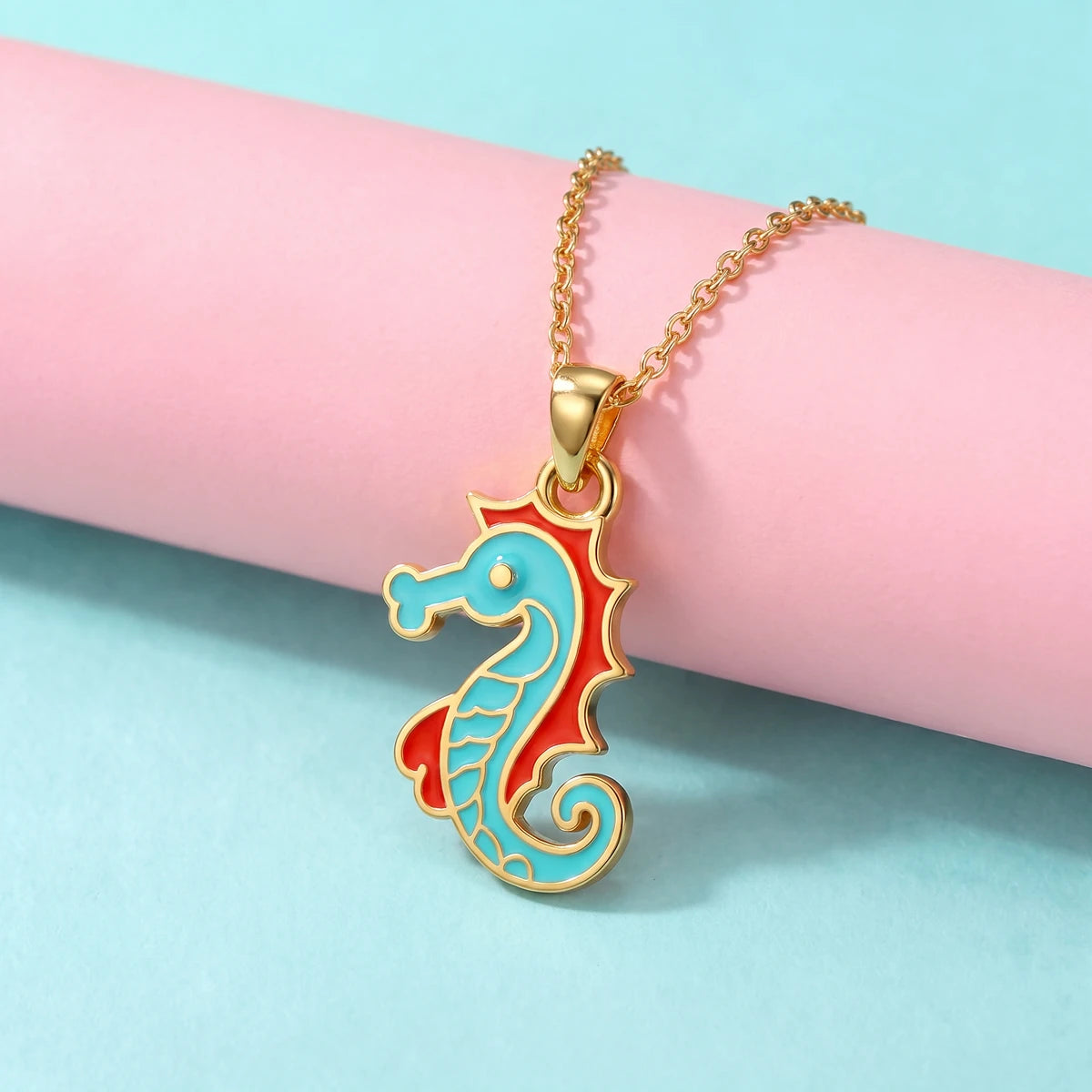 Sunny Seahorse Charm Gold Pendant