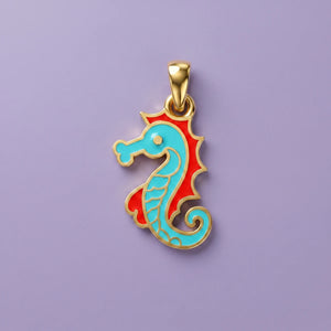 Sunny Seahorse Charm Gold Pendant