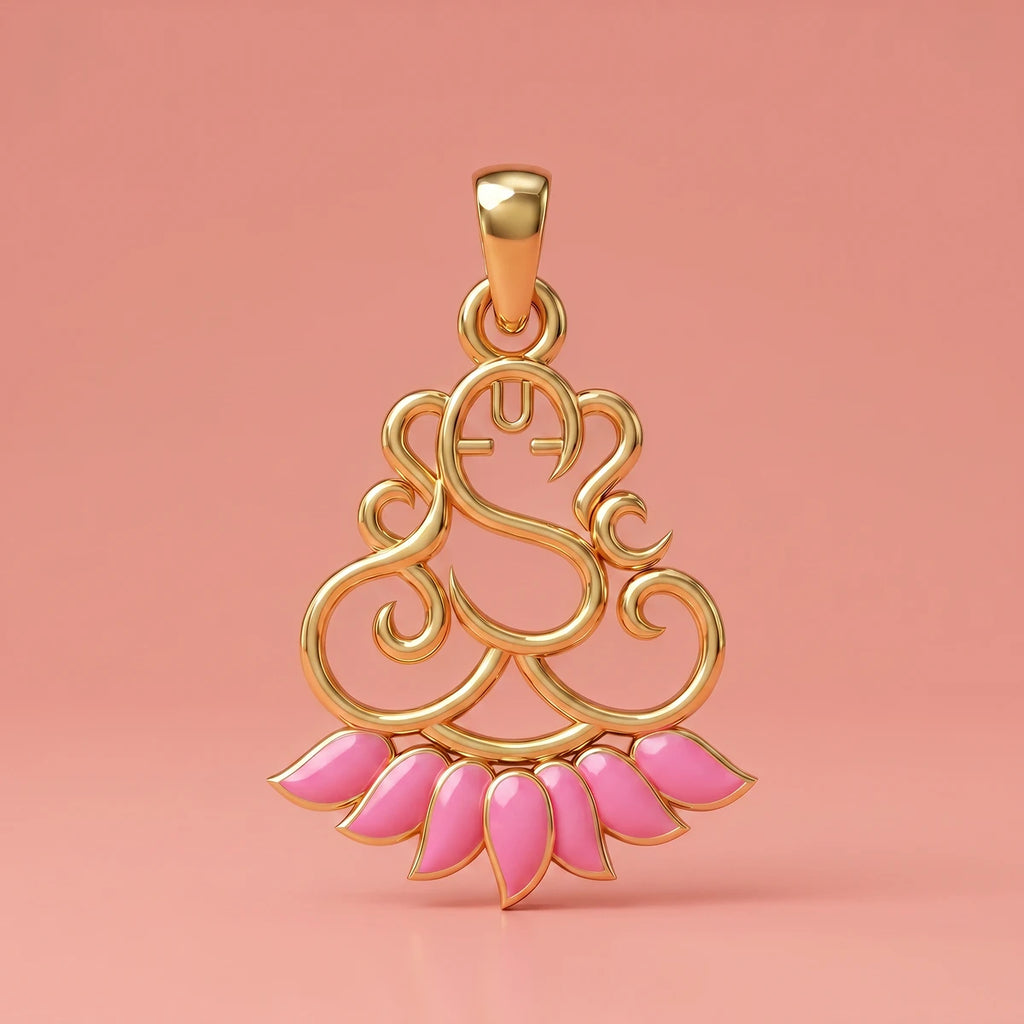 Divine Ganesha Charm Gold Pendant