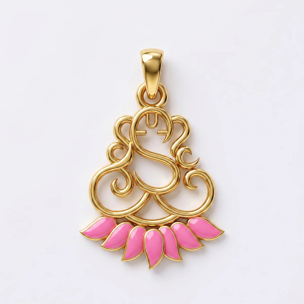 Divine Ganesha Charm Gold Pendant