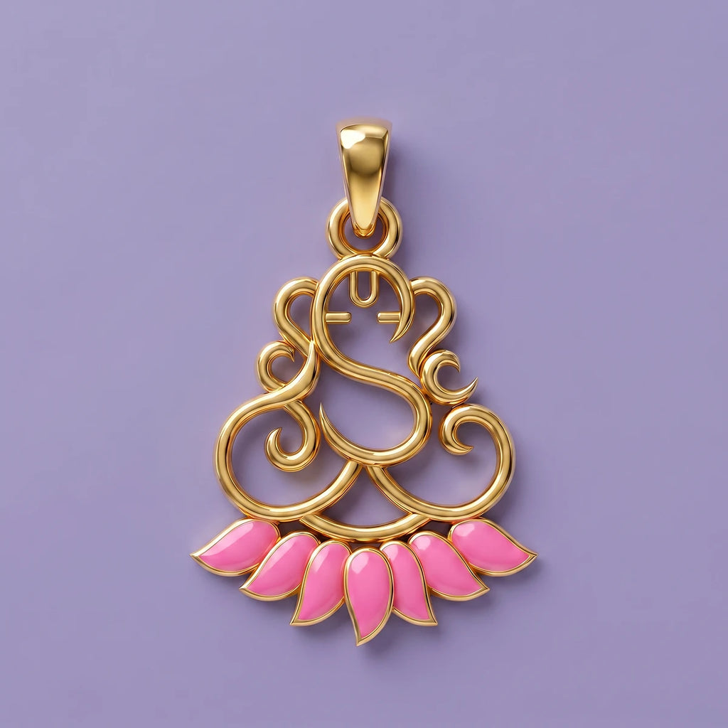 Divine Ganesha Charm Gold Pendant