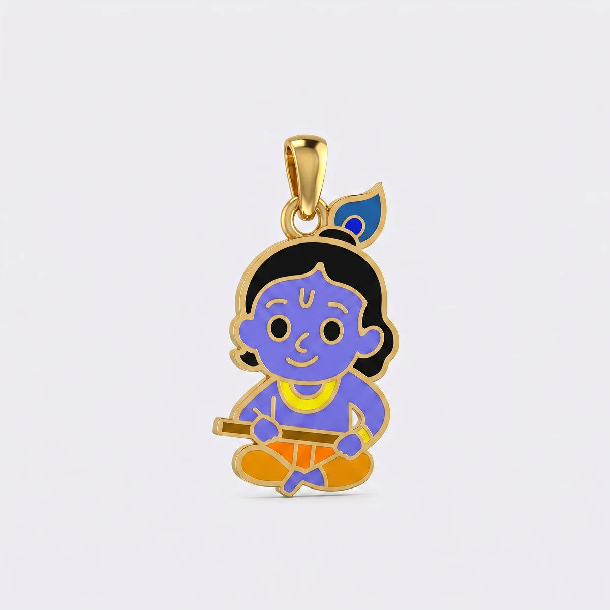 Playful Krishna Gold Pendant
