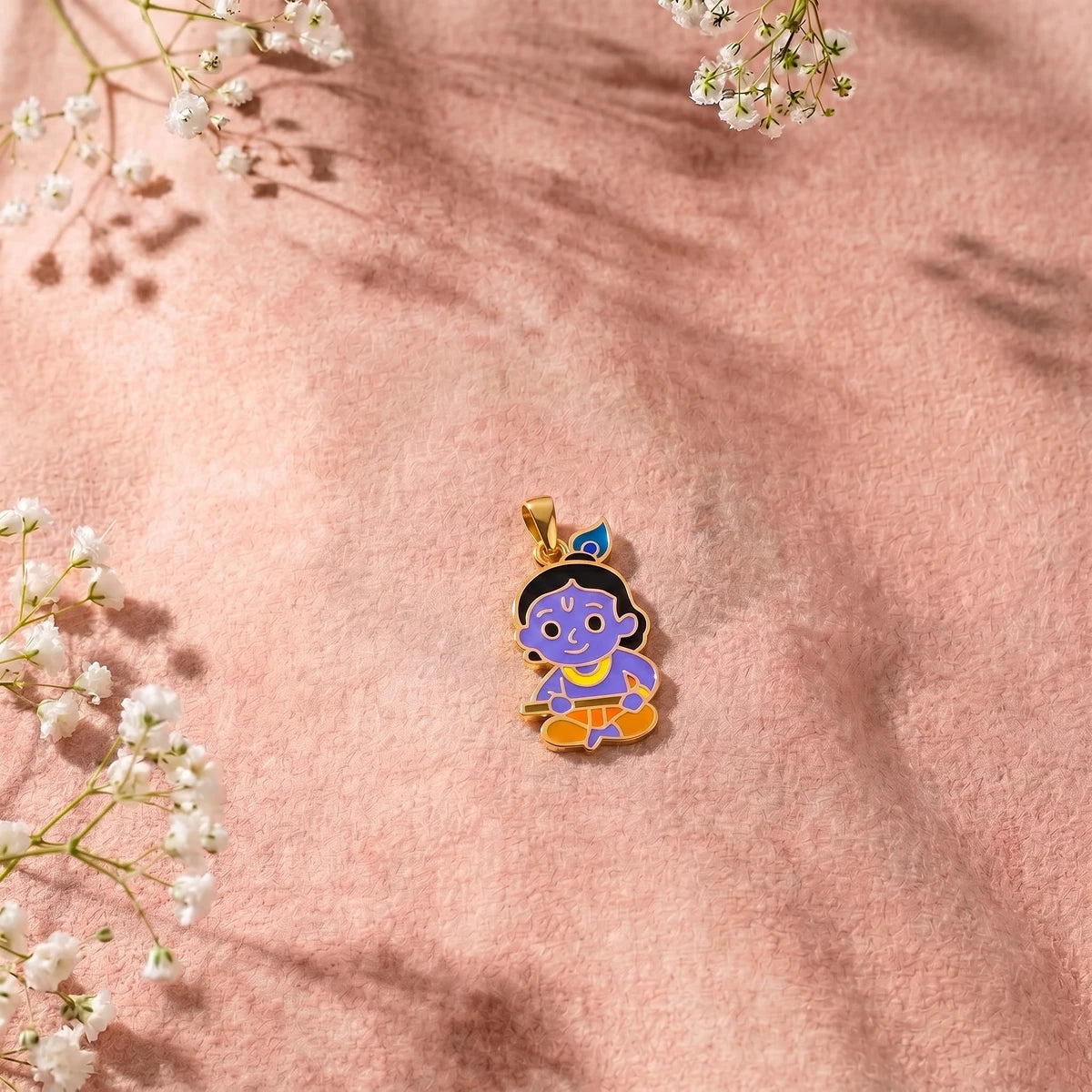 Playful Krishna Gold Pendant