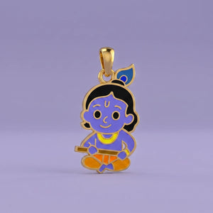 Playful Krishna Gold Pendant
