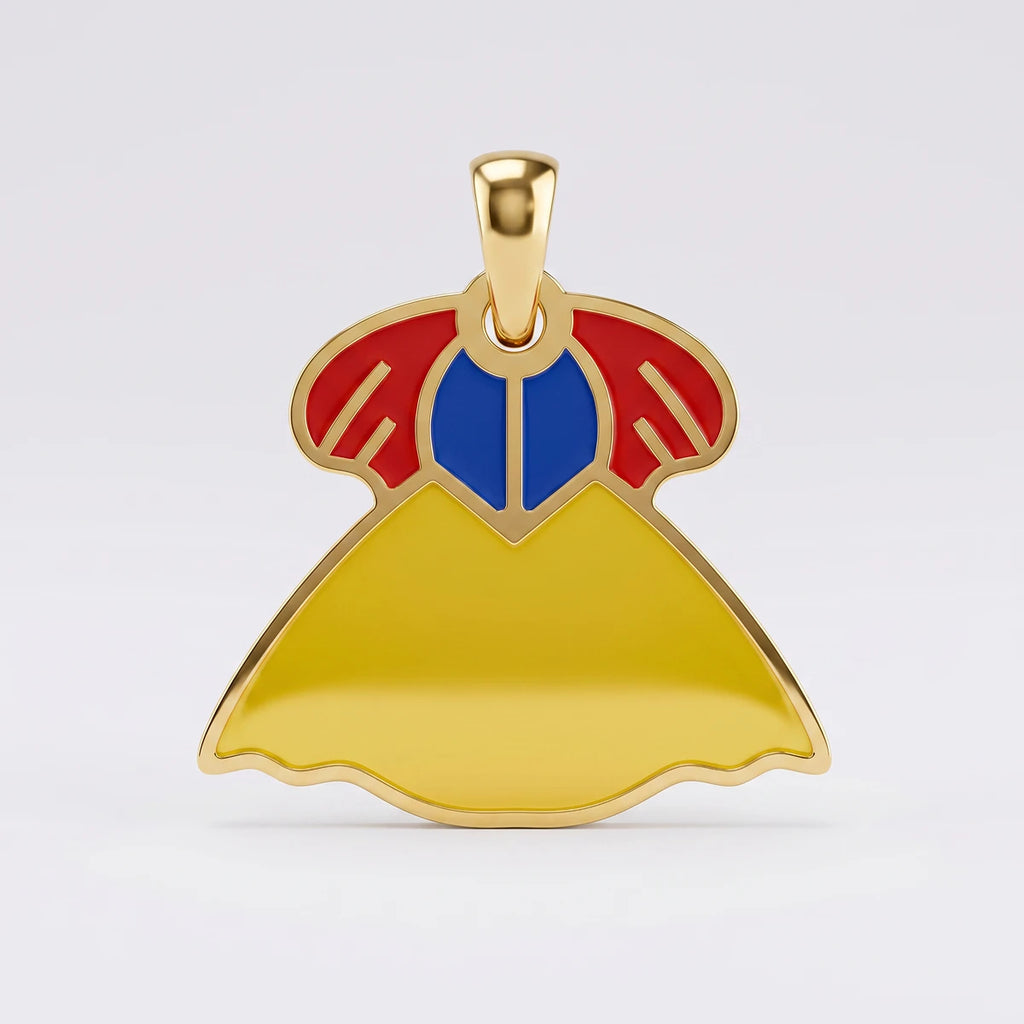 Snow White Dress Gold Pendant