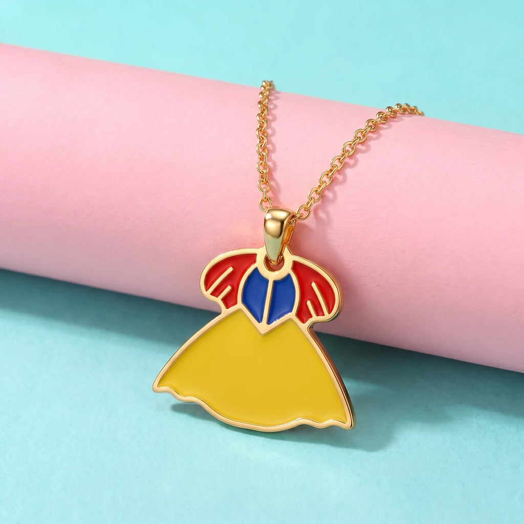 Snow White Dress Gold Pendant
