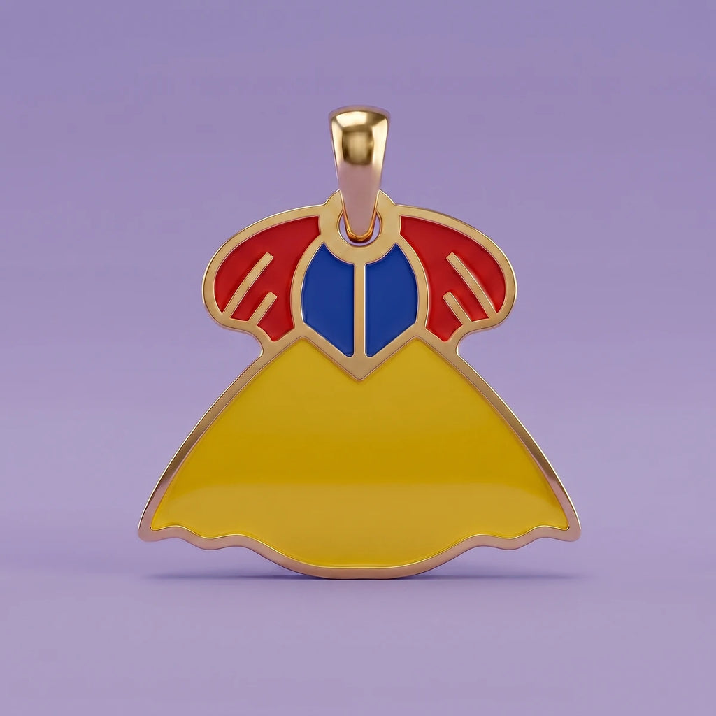 Snow White Dress Gold Pendant