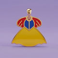 Snow White Dress Gold Pendant