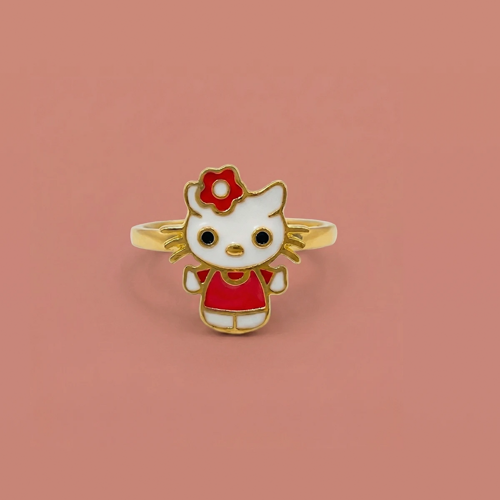 Cute Kitty Enamel Ring | Tinyfacets | cute cute kitty enamel ring design