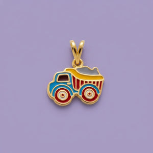 Truck On Wheels Gold Pendant