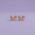 Little Princess Bow Gold Studs | Tinyfacets | little princess bow gold studs
