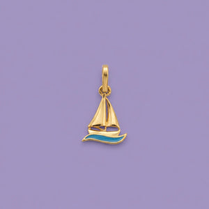 Ocean Sailboat Gold Pendant