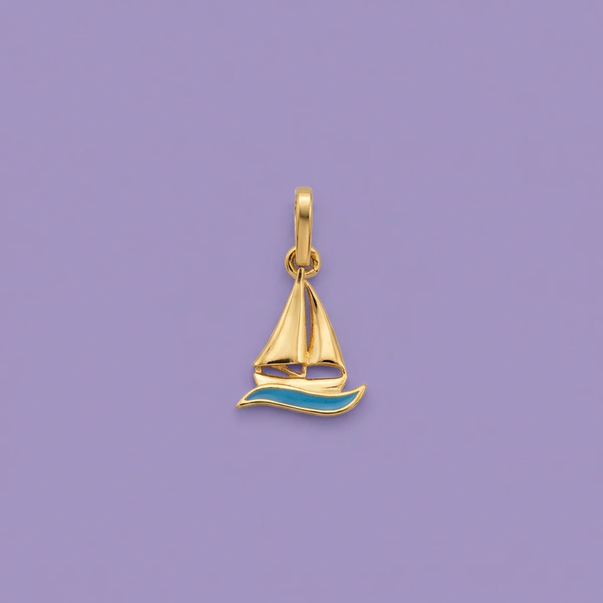 Sailboat Wave Gold Pendant | Tinyfacets | sailboat wave gold pendant