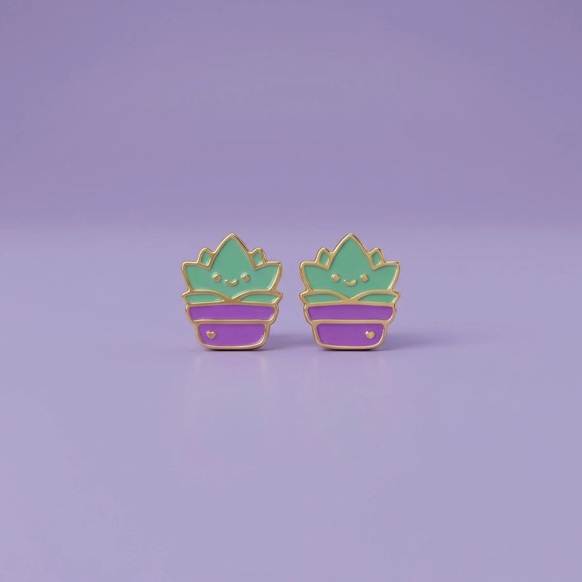 Tiny Desert Bloom Succulent Gold Studs | Tinyfacets | tiny desert bloom succulent gold studs