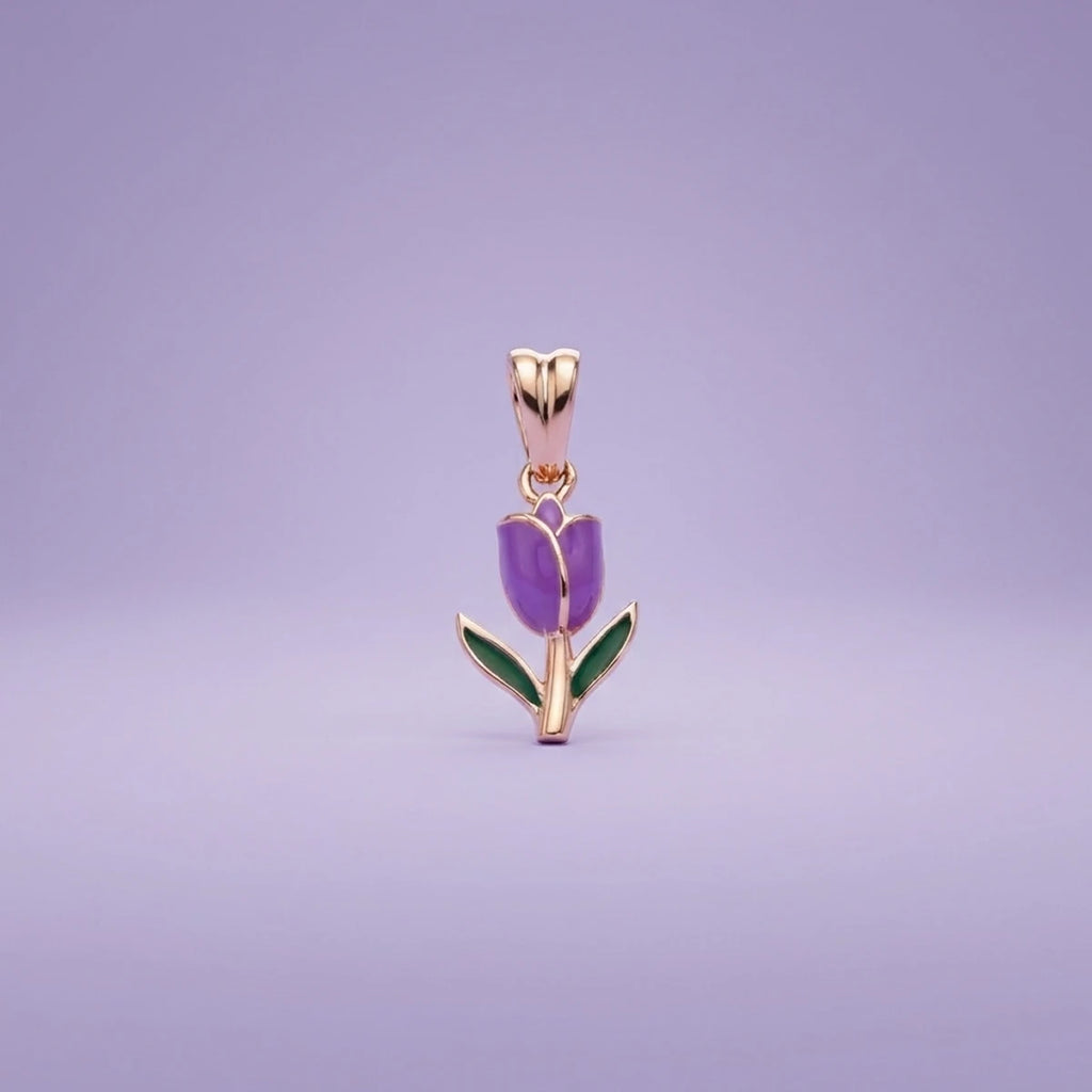 Little Tulip Bloom Gold Pendant | Tinyfacets | little tulip bloom gold pendant