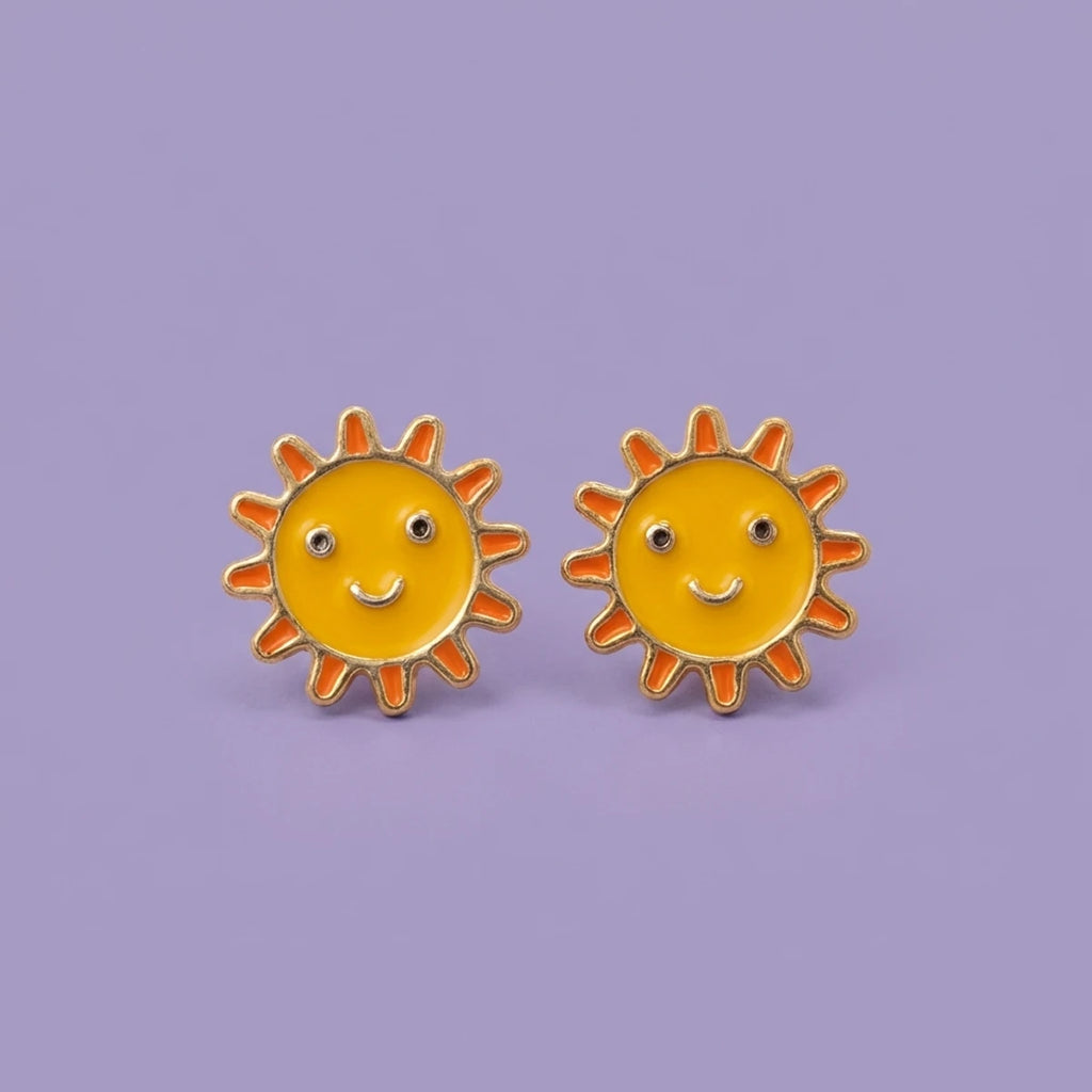 Tiny Sunny Charm Enamel Studs | Tinyfacets | tiny sunny charm enamel studs