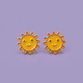 Tiny Sunny Charm Enamel Studs | Tinyfacets | tiny sunny charm enamel studs