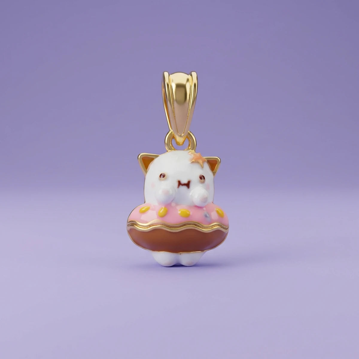 Cosmic Kitty Gold Pendant | Tinyfacets | cosmic kitty gold pendant
