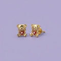 Little Love Bear Gold Studs | Tinyfacets | little love bear gold studs