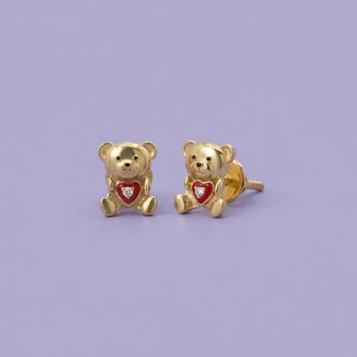 Little Love Bear Gold Studs | Tinyfacets | little love bear gold studs
