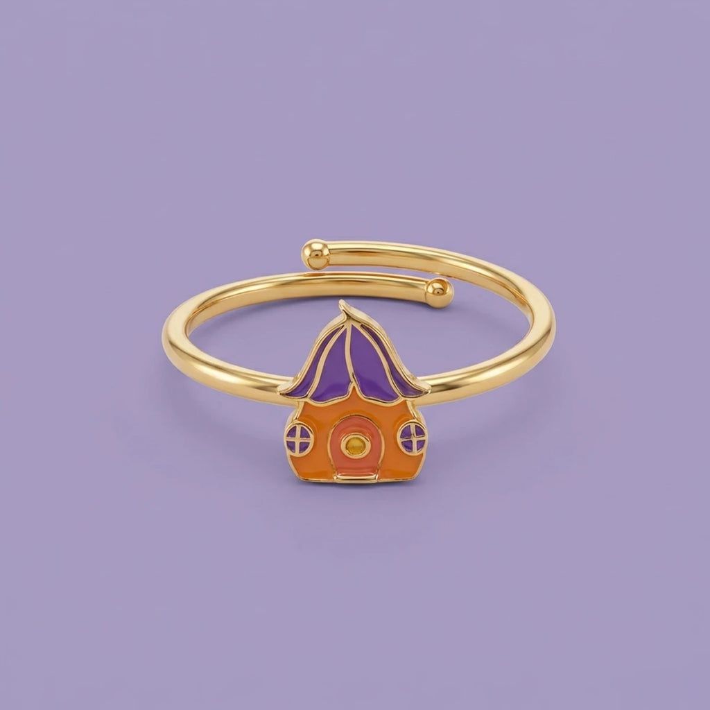 Magical Mushroom Cottage Gold Ring | Tinyfacets | magical mushroom cottage gold ring