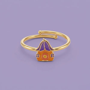 Magical Mushroom Hut Ring In Gold