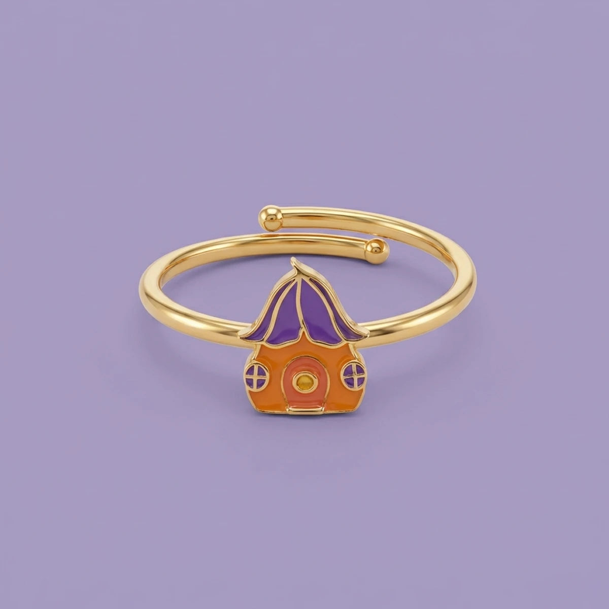 Magical Mushroom Cottage Gold Ring | Tinyfacets | magical mushroom cottage gold ring
