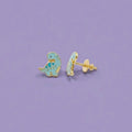 Little Dino Buddy Kids Gold Earrings | Tinyfacets | little dino buddy kids gold earrings