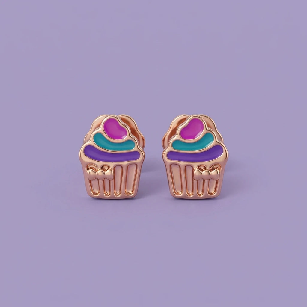 Tiny Bakery Charm Cupcake Earrings | Tinyfacets | tiny bakery charm cupcake earrings