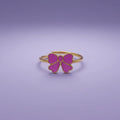 Pink Enamel Bow Ring | Tinyfacets | pink enamel bow ring